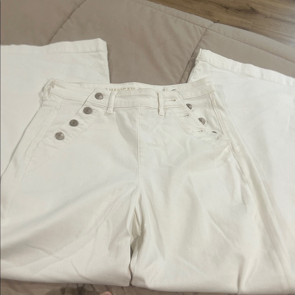 American Eagle Outfitters Pants - American Eagle Outfitters White wide leg Super Stretch Pants